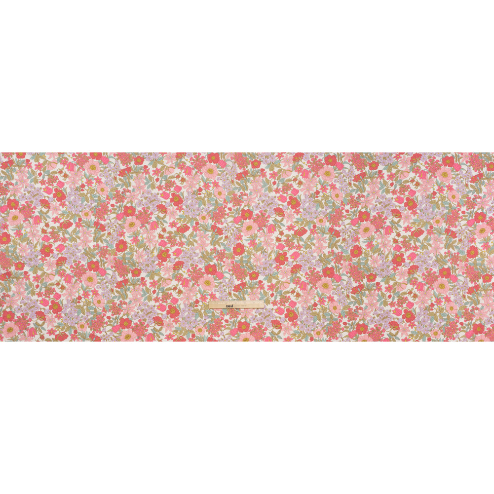 Liberty Fabrics Tana Lawn® - Clarabell Pink - Light Pink, Olive Green and Pale Purple Floral - Full - Image 5 of 6