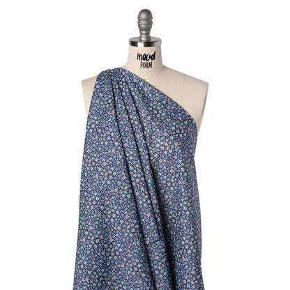 Liberty Fabrics Tana Lawn® - Meera Blue - Blue, Mint and White Simple Floral Folded
