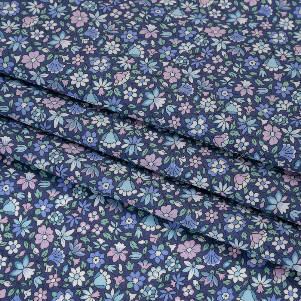Liberty Fabrics Tana Lawn® - Meera Blue - Blue, Mint and White Simple Floral Detail