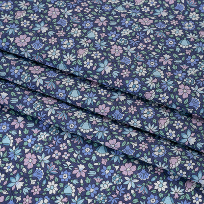 Liberty Fabrics Tana Lawn® - Meera Blue - Blue, Mint and White Simple Floral Detail
