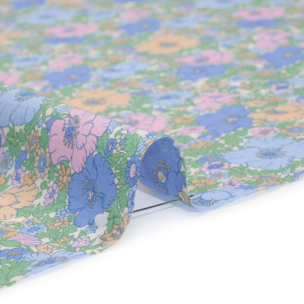 Liberty Fabrics Tana Lawn® - Meadow Song Multi Pastel - Light Blue, Baby Pink and Soft Green Flower Field Full