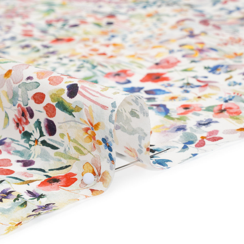 Liberty Fabrics Tana Lawn® - Felda Multi Bright - Red, Blue and Yellow Watercolor Flowers - Full - Image 4 of 6