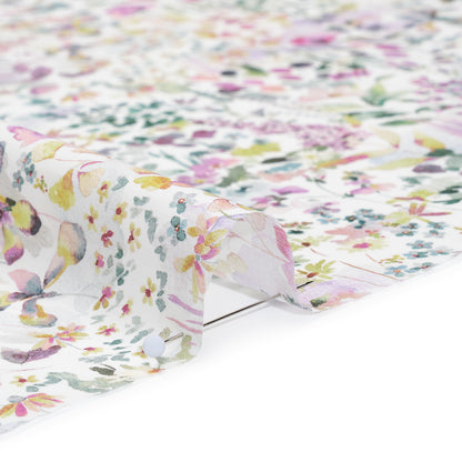 Liberty Fabrics Tana Lawn® - Felda Green - Pink, Yellow and Green Watercolor Flowers
