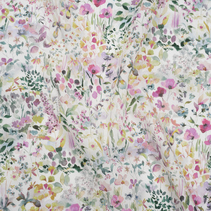 Liberty Fabrics Tana Lawn® - Felda Green - Pink, Yellow and Green Watercolor Flowers