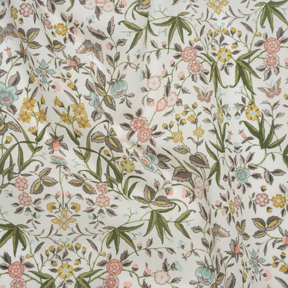 Liberty Fabrics Tana Lawn® - Tapestry Multi Pastel - Light Pink, Green and Yellow Floral and Butterflies Drape