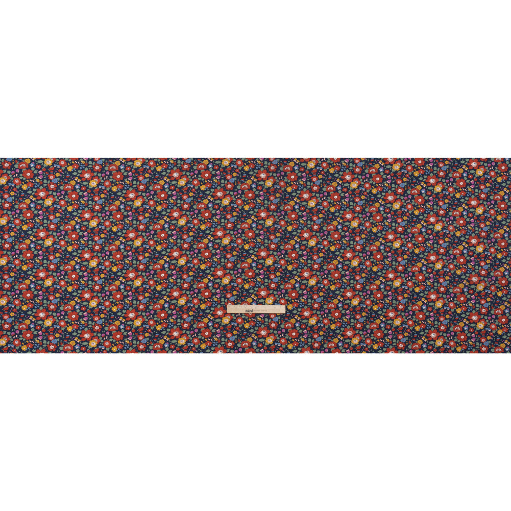 Liberty Fabrics Tana Lawn® - Betsy Meadow Multi Bright - Navy Blue, Red and Yellow Illustrated Floral - Full - Image 5 of 6