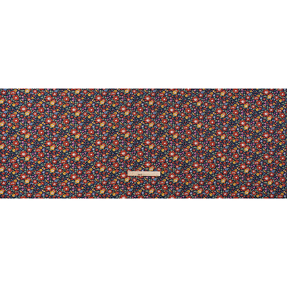 Liberty Fabrics Tana Lawn® - Betsy Meadow Multi Bright - Navy Blue, Red and Yellow Illustrated Floral