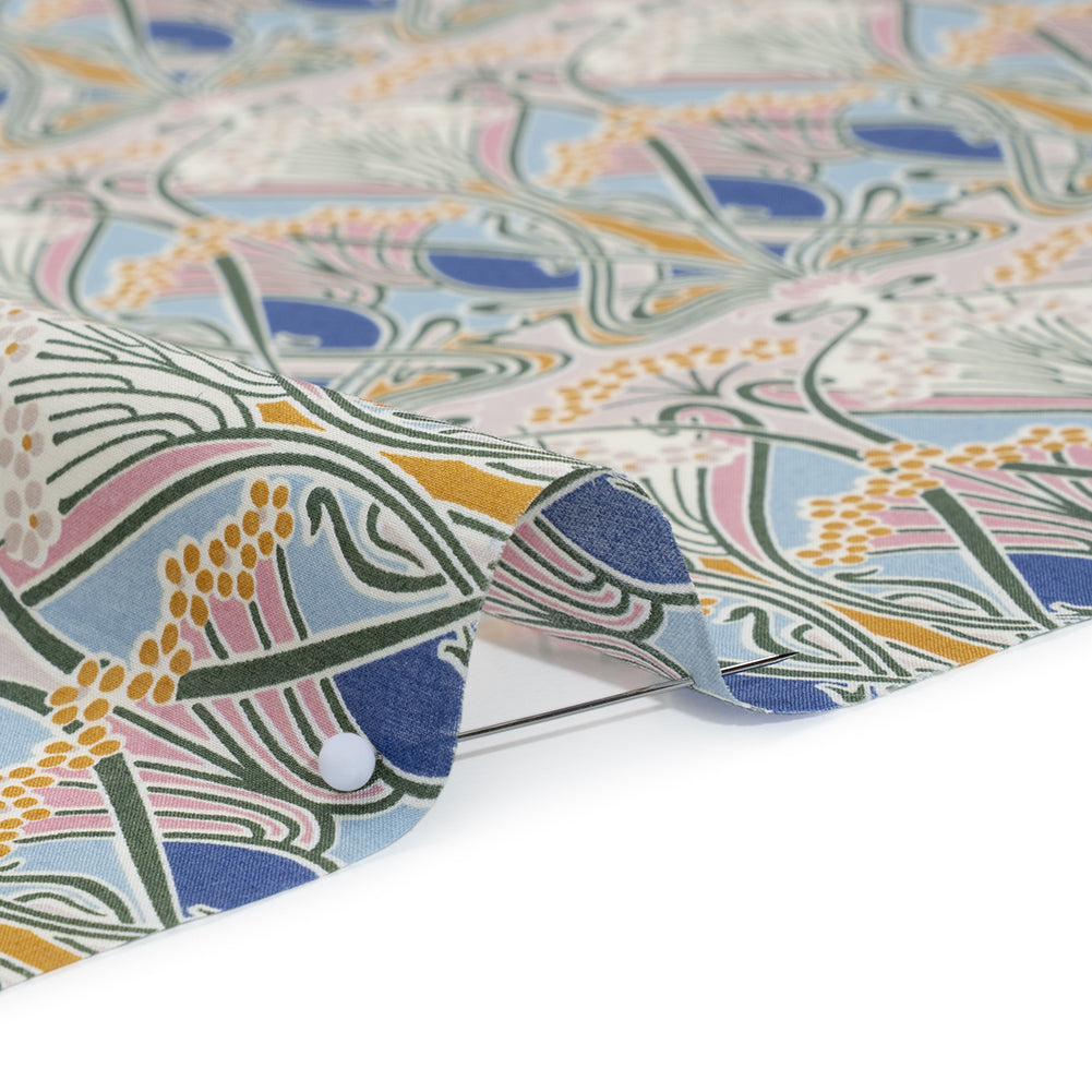 Liberty Fabrics Tana Lawn® - Ianthe Multi Pastel - Pink, Sky Blue and Yellow Art Nouveau Floral Trees - Full - Image 4 of 6