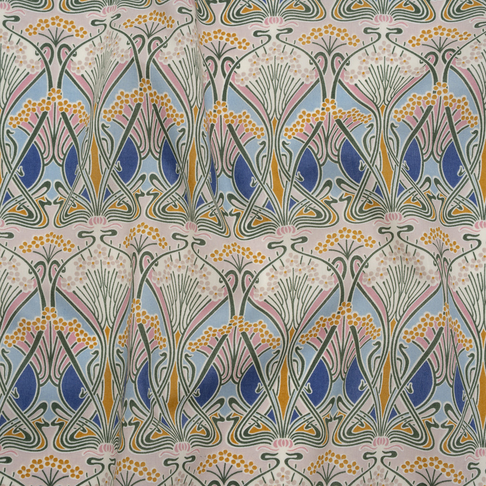 Liberty Fabrics Tana Lawn® - Ianthe Multi Pastel - Pink, Sky Blue and Yellow Art Nouveau Floral Trees - Drape