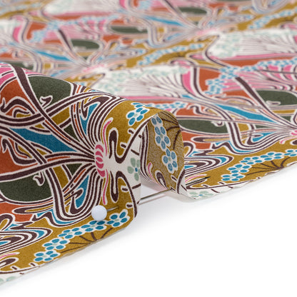 Liberty Fabrics Tana Lawn® - Ianthe Multi Bright - Bright Pink, Sky Blue and Gold Art Nouveau Floral Trees