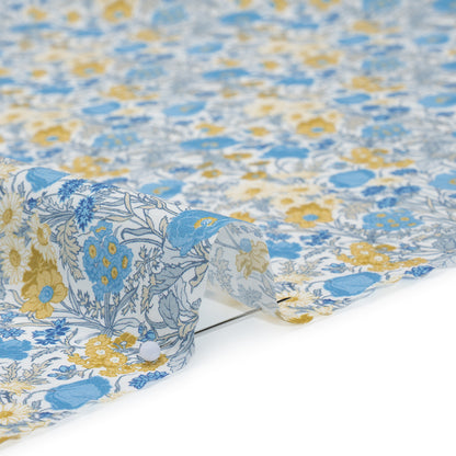 Liberty Fabrics Tana Lawn® - Florence May Blue - Yellow, Blue and White Wildflower Field