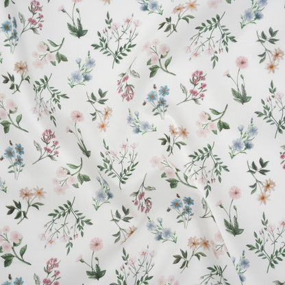 Liberty Fabrics Tana Lawn® - Annie Light Pink - Pink, White and Green Scattered Wildflowers