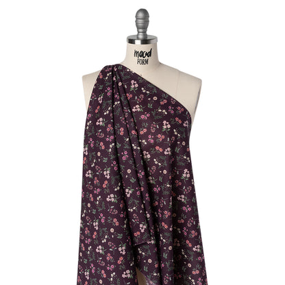 Liberty Fabrics Tana Lawn® - Annie Purple - Royal Purple, Pink and Green Scattered Wildflowers