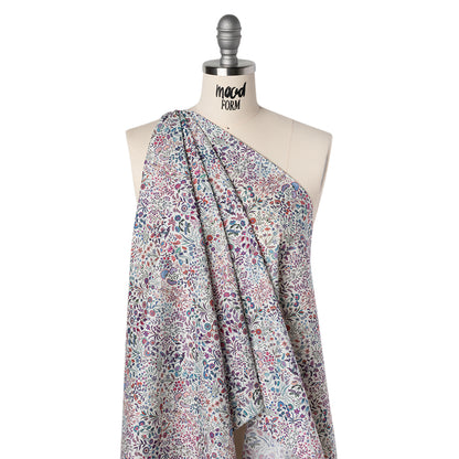 Liberty Fabrics Tana Lawn® - Shepherdly Song Purple - Purple, Blue and Pink Wildflowers Folded