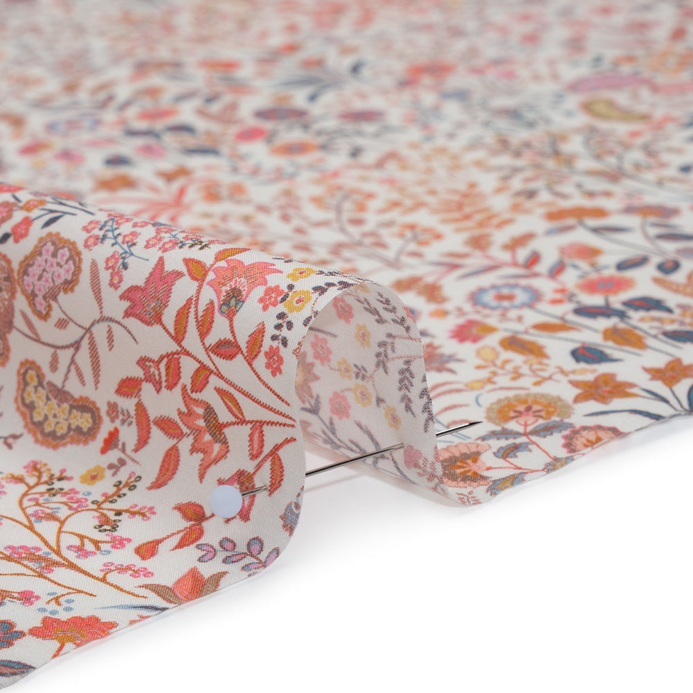 Liberty Fabrics Tana Lawn® - Shepherdly Song Pink - Pink, Peachy Orange and Blue-Gray Wildflowers - Full - Image 4 of 6
