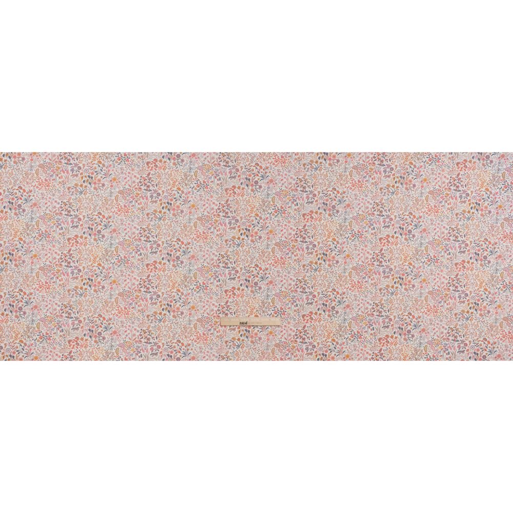 Liberty Fabrics Tana Lawn® - Shepherdly Song Pink - Pink, Peachy Orange and Blue-Gray Wildflowers - Full - Image 5 of 6