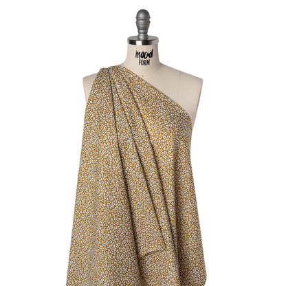 Liberty Fabrics Tana Lawn® - Feather Meadow Yellow - Yellow Ochre and White Flowers and Leaves