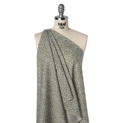 Liberty Fabrics Tana Lawn® - Feather Meadow Green - Olive Green and White Flowers and Leaves