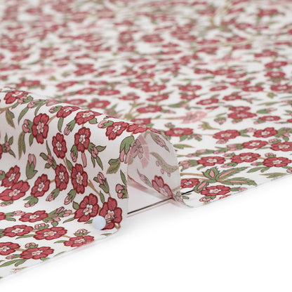 Liberty Fabrics Tana Lawn® - Empress Red - Red and Green Trailing Cherry Blossoms Full