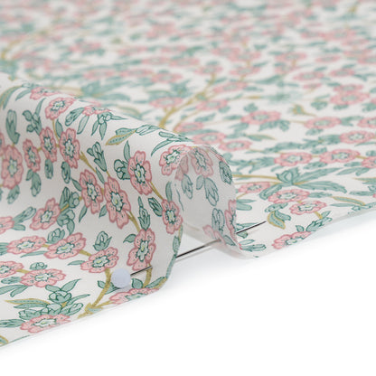Liberty Fabrics Tana Lawn® - Empress Pink Light - Baby Pink and Mint Green Trailing Cherry Blossoms