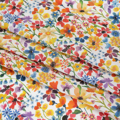 Liberty Fabrics Tana Lawn® - Dreams of Summer Multi Bright - Yellow, Orange and Blue Watercolor Floral