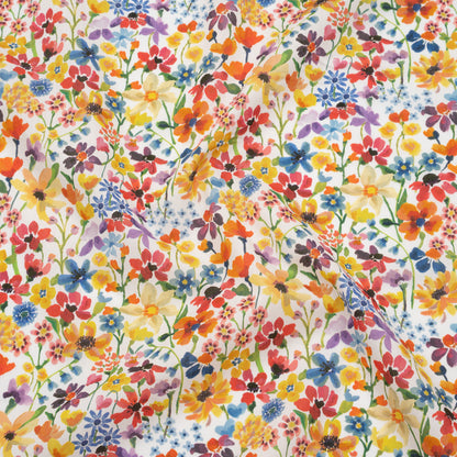Liberty Fabrics Tana Lawn® - Dreams of Summer Multi Bright - Yellow, Orange and Blue Watercolor Floral