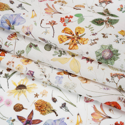 Liberty Fabrics Tana Lawn® - Floral Eve Multi Bright - Pink, Red and Green Scattered Plants and Flowers Detail