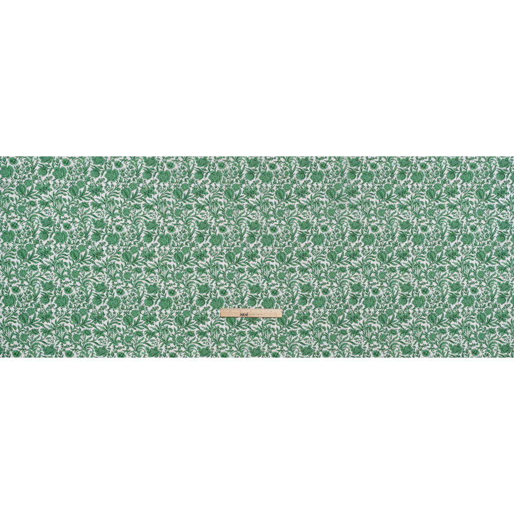 Liberty Fabrics Tana Lawn® - Sambourne Green - Dark Mint Green and White Fancy Roses - Full - Image 5 of 6