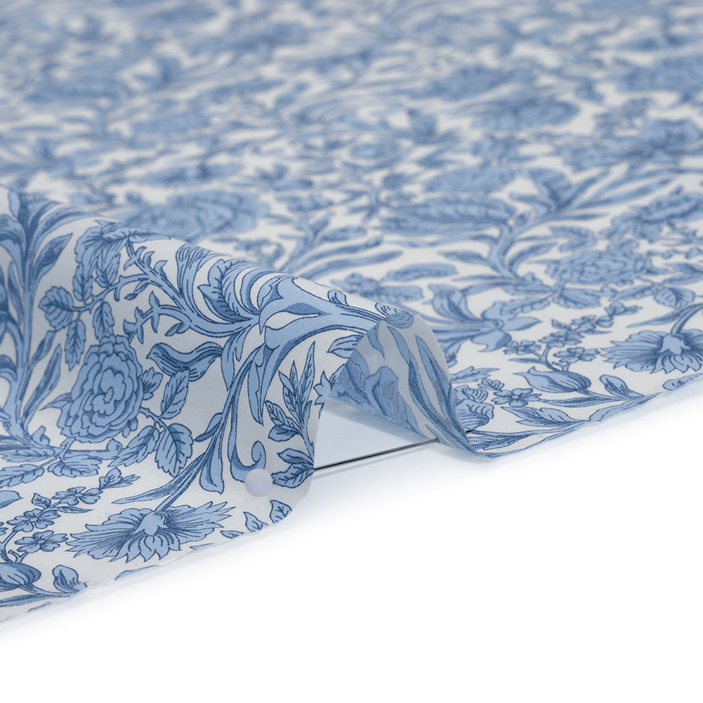 Liberty Fabrics Tana Lawn® - Sambourne Light Blue - Light Blue and White Fancy Roses Full