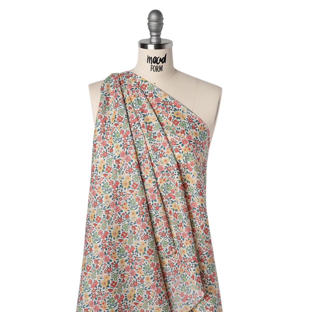 Liberty Fabrics Tana Lawn® - Annabella Multi Pastel - Red, Yellow and Blue Green Floral - Drape