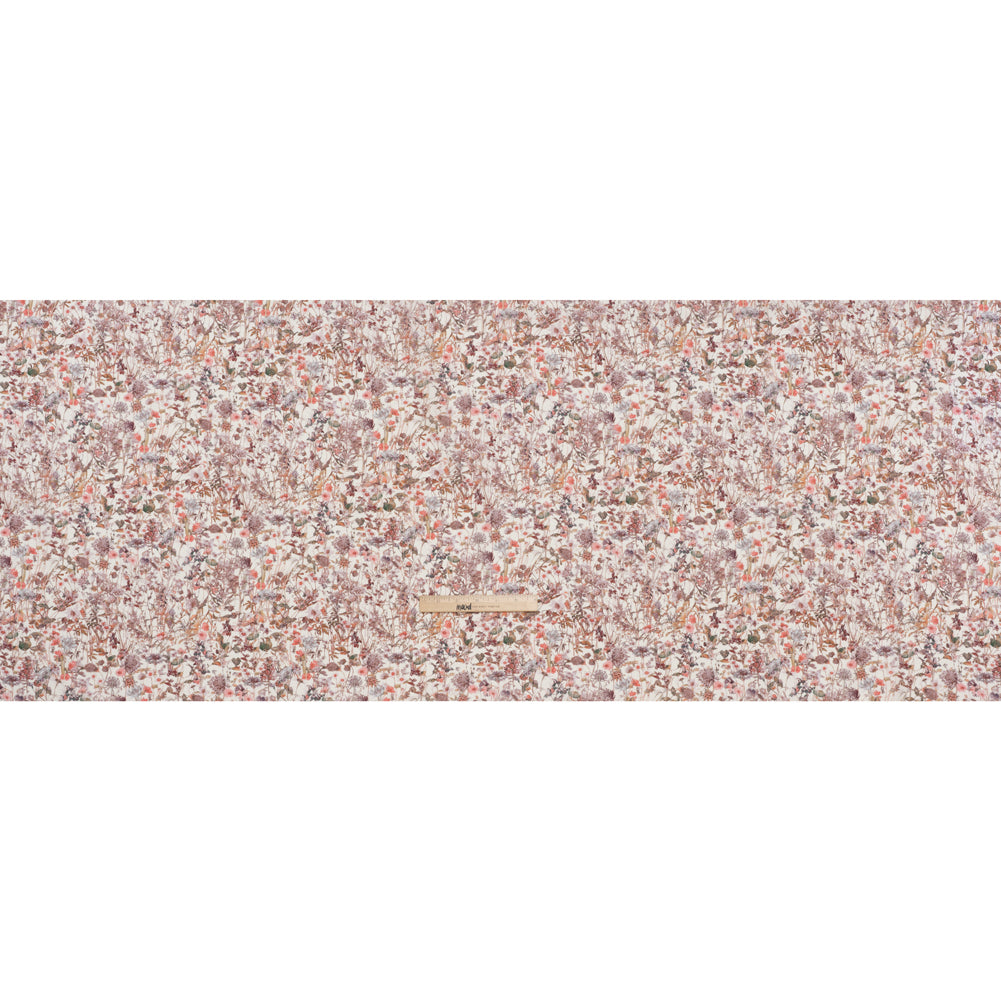 Liberty Fabrics Tana Lawn® - Wild Flowers Light Pink - Rose Pink and Earthy Green Botanical Illustrations Full