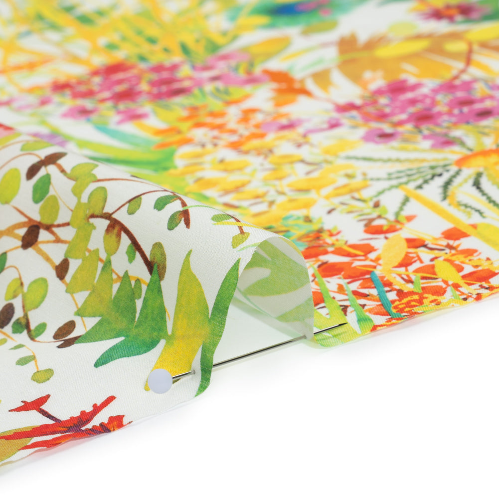 Liberty Fabrics Tana Lawn® - Tresco Multi Bright - Red, Green and Yellow Painted Floral - Detail