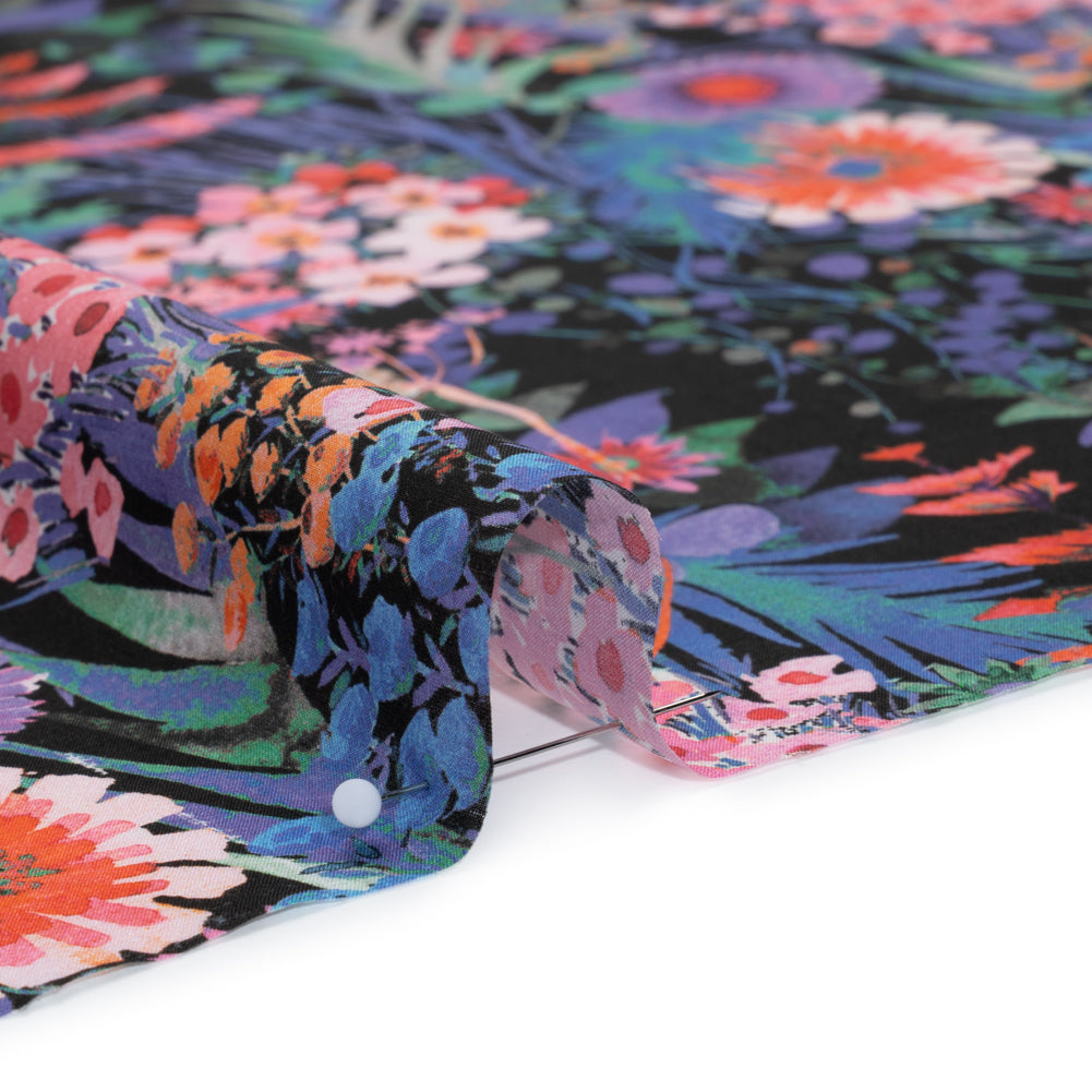 Liberty Fabrics Tana Lawn® - Tresco Purple - Blue Violet, Pink and Red Painted Floral - Detail