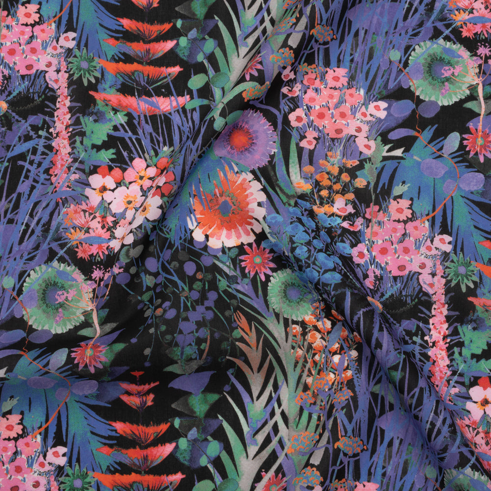 Liberty Fabrics Tana Lawn® - Tresco Purple - Blue Violet, Pink and Red Painted Floral