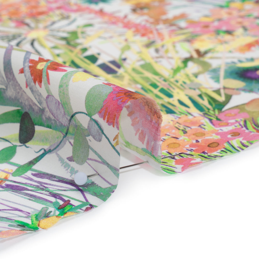 Liberty Fabrics Tana Lawn® - Tresco Multi Pastel - Yellow, Light Green and Baby Pink Painted Floral - Detail