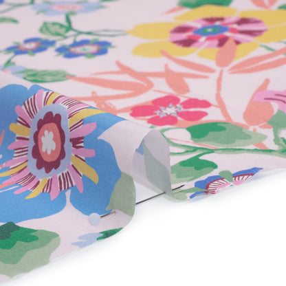 Liberty Fabrics Tana Lawn® - Pavilion Pink - Light Pink, Yellow and Green Bold Florals