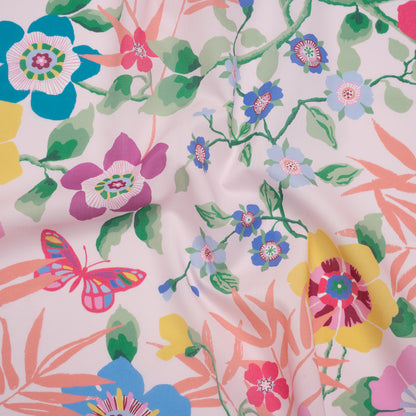 Liberty Fabrics Tana Lawn® - Pavilion Pink - Light Pink, Yellow and Green Bold Florals