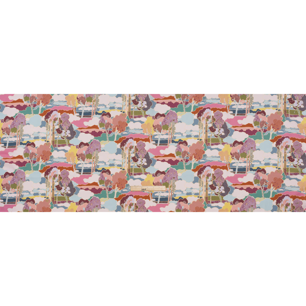 Liberty Fabrics Tana Lawn® - Prospect Road Multi Pastel - Pink, Blue and Green Tree Filled Landscape - Full