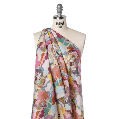 Liberty Fabrics Tana Lawn® - Prospect Road Multi Pastel - Pink, Blue and Green Tree Filled Landscape