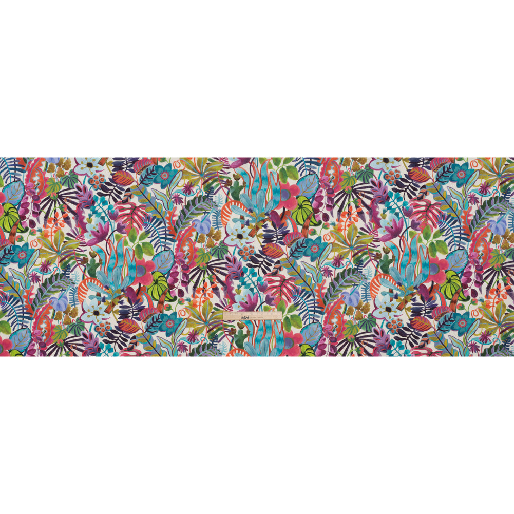 Liberty Fabrics Tana Lawn® - Jungle Trip Blue - Fuchsia, Blue and Green Tropical Plants - Full