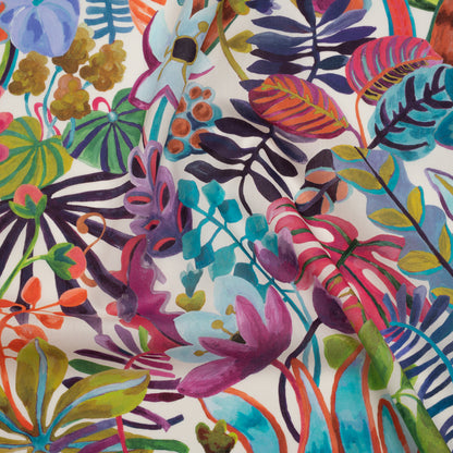 Liberty Fabrics Tana Lawn® - Jungle Trip Blue - Fuchsia, Blue and Green Tropical Plants