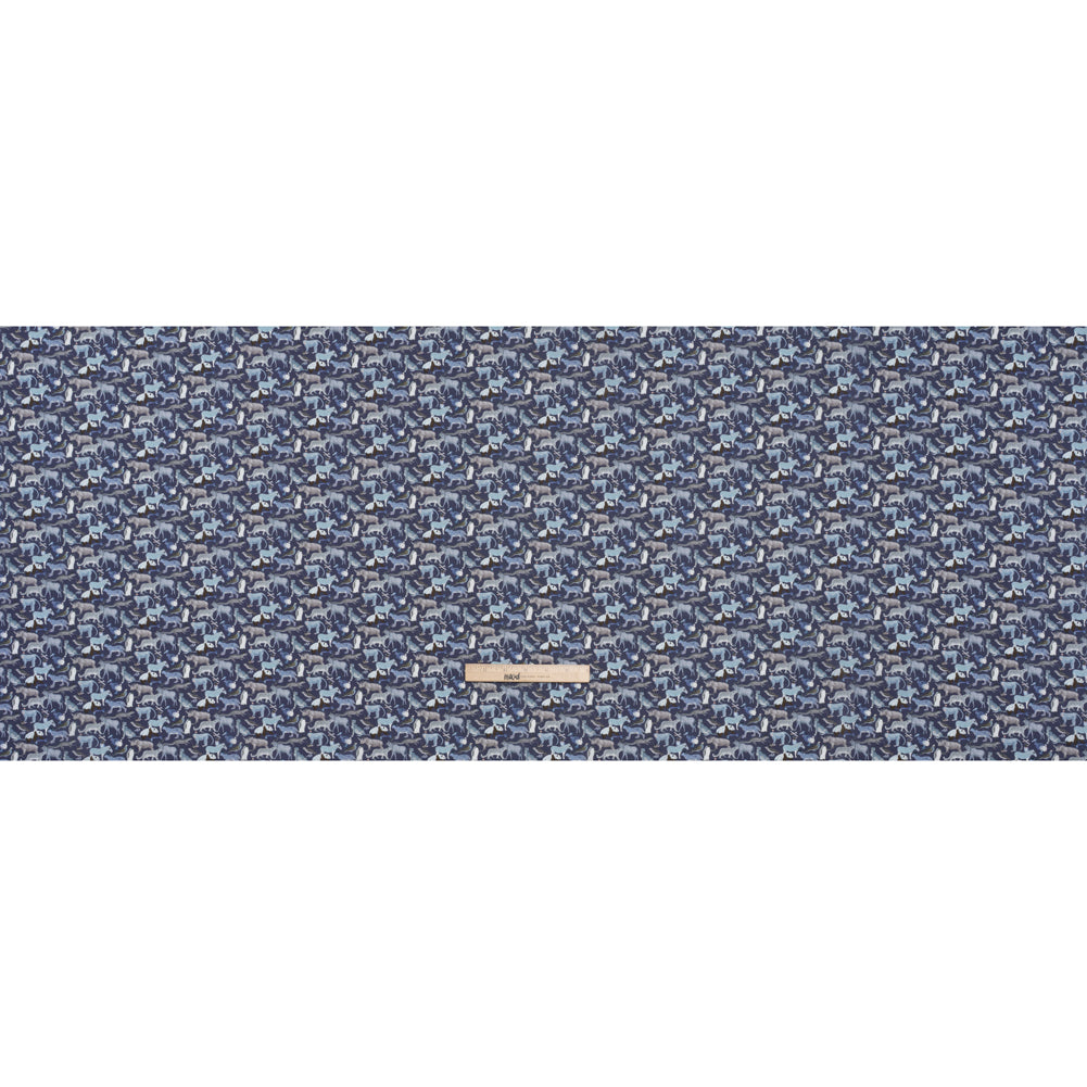 Liberty Fabrics Tana Lawn® - Quey 2 Dark Blue - Blue, Gray and White Animals with Clothes - Full