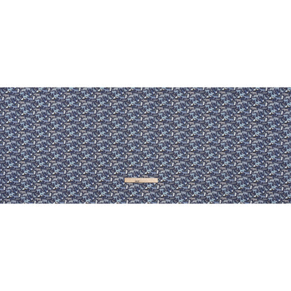 Liberty Fabrics Tana Lawn® - Quey 2 Dark Blue - Blue, Gray and White Animals with Clothes