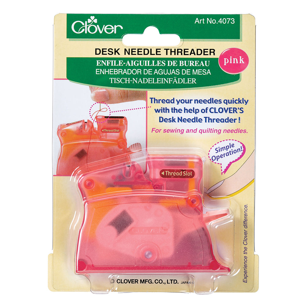 Clover Desk Needle Threader - Pink - Drape