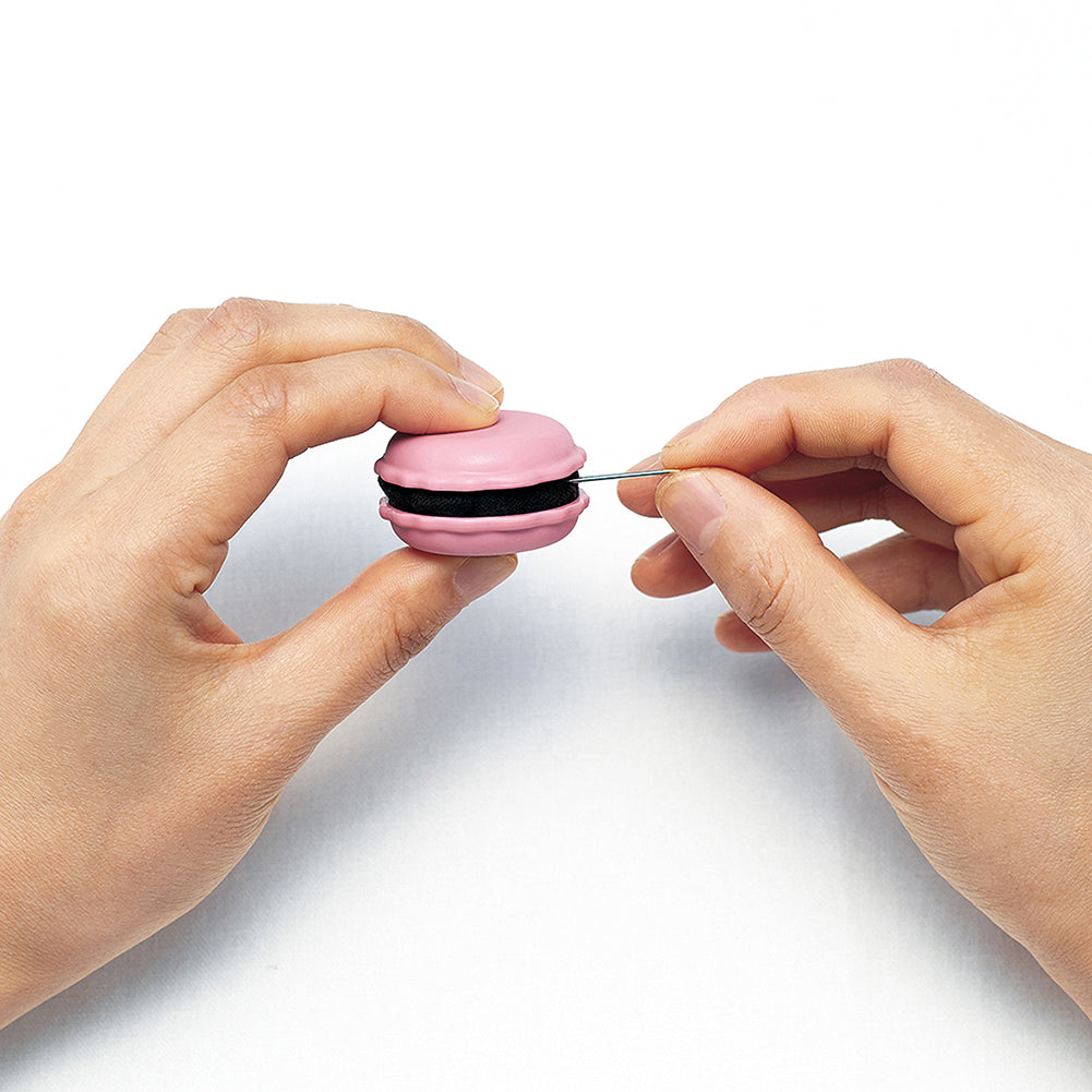 Clover Sweet 'n' Sharp Macaron - Needle Holder and Sharpener - Raspberry Folded