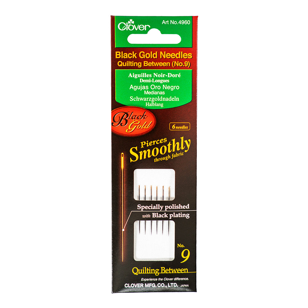 Clover Black Gold Quilting Between Needles - Size 9 - 6 ct Detail