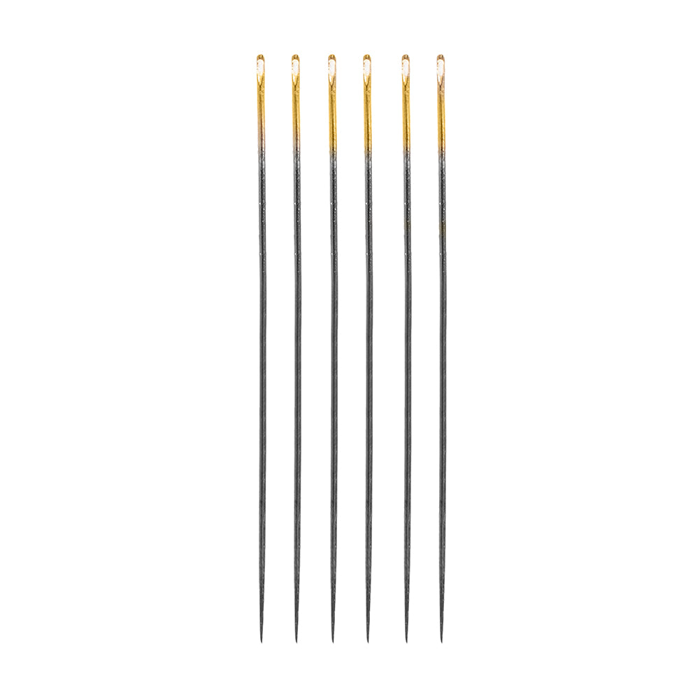 Clover Black Gold Applique/Sharp Needles - Size 10 - 6 ct Folded
