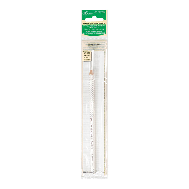 Clover Water Soluble Fabric Pencil - White