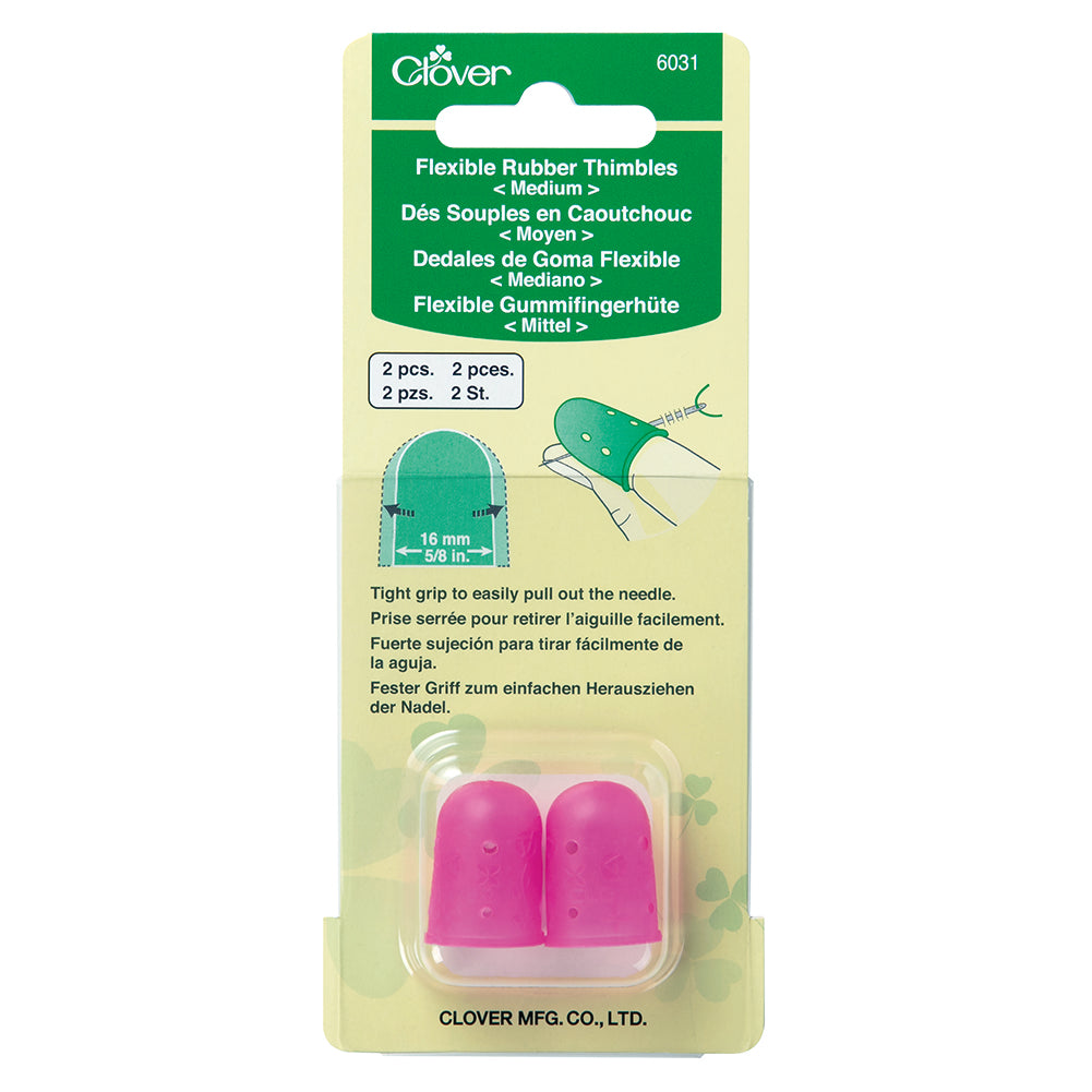 Clover Flexible Rubber Thimbles - Medium - 2 ct