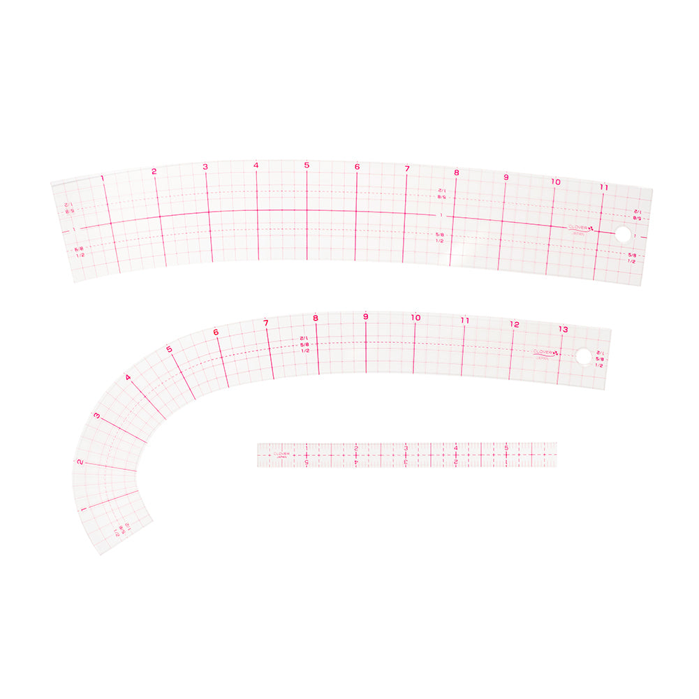 Clover Curve Rulers Set with Mini Ruler - 3 pc Folded